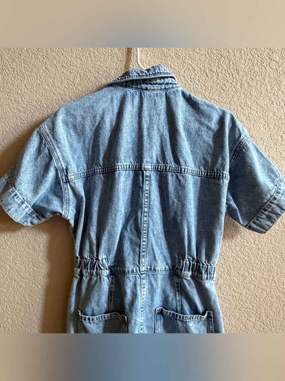 We The Free Marci Denim Utility Jumpsuit Coveralls Size Small Medium Wash Blue - Picture 4 of 9